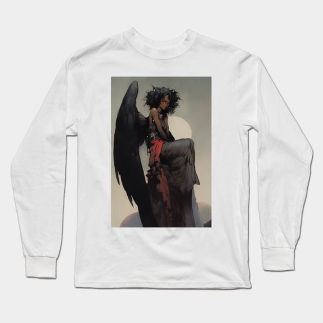 Fallen Angel Long Sleeve T-Shirt by PlushFutura